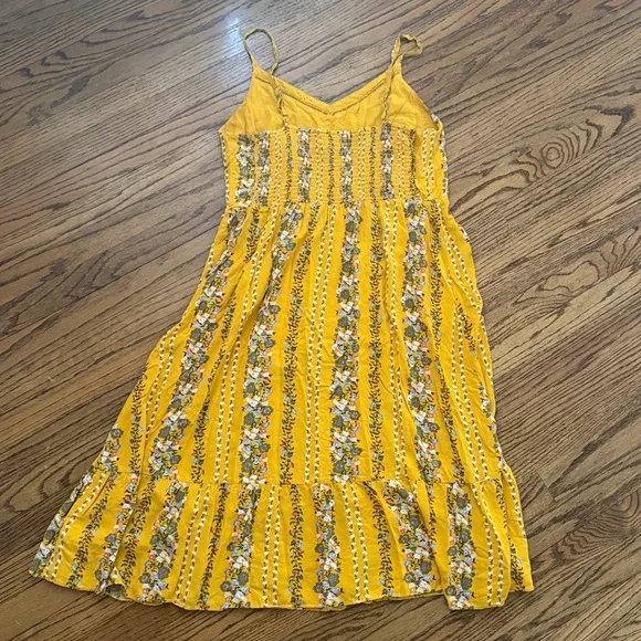 Old Navy Mustard Smocked Dress - Picture 3 of 3